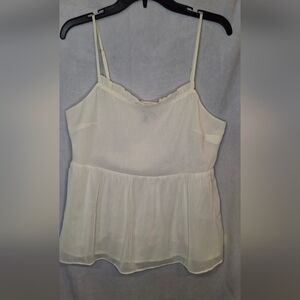 Banana Republic Women's Baby Doll Strap Blouse Lined White Size Medium